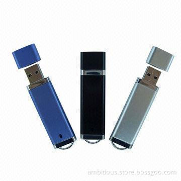 Plastic USB Flashes with 64MB to 128GB Real Capacity, Hot Plug-and-play Function